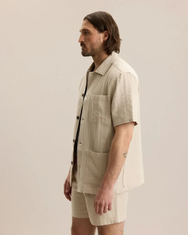 HEMP HERRINGBONE OVERSHIRT